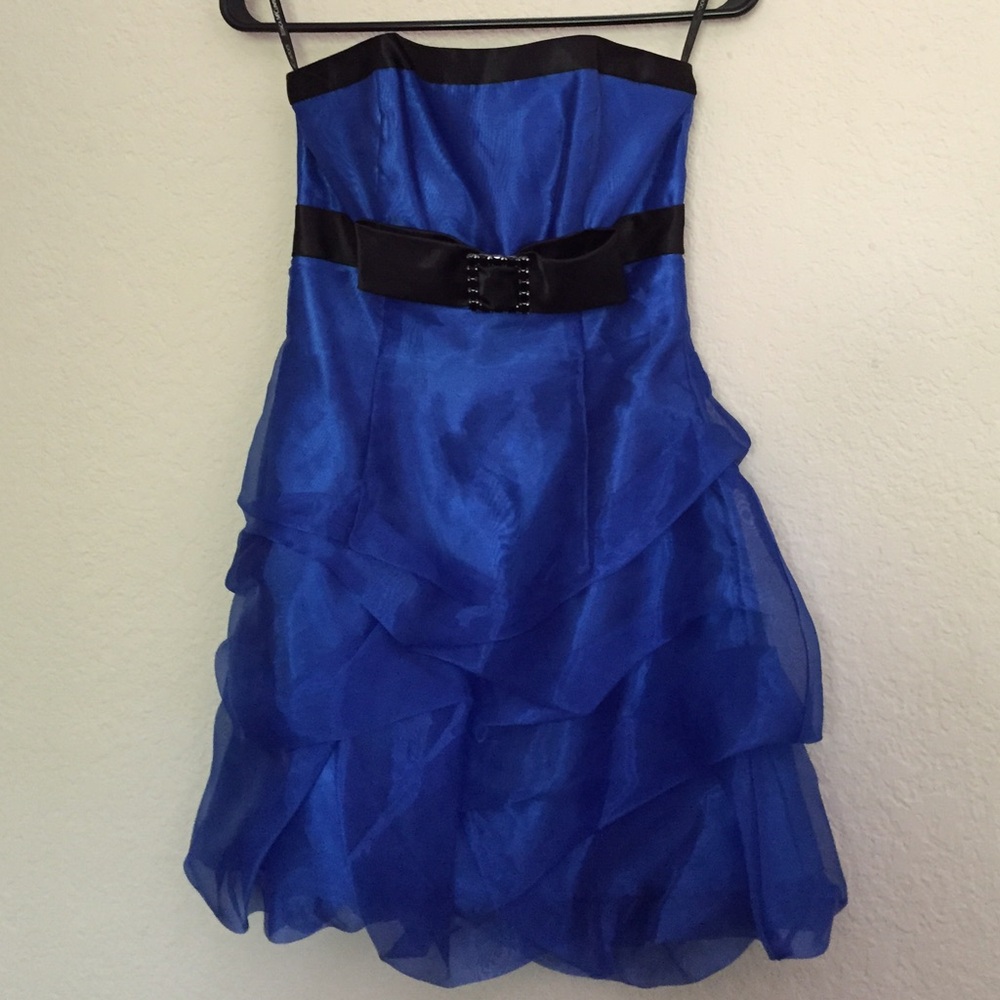 Jessica McClintock Royal Blue Strapless Dress